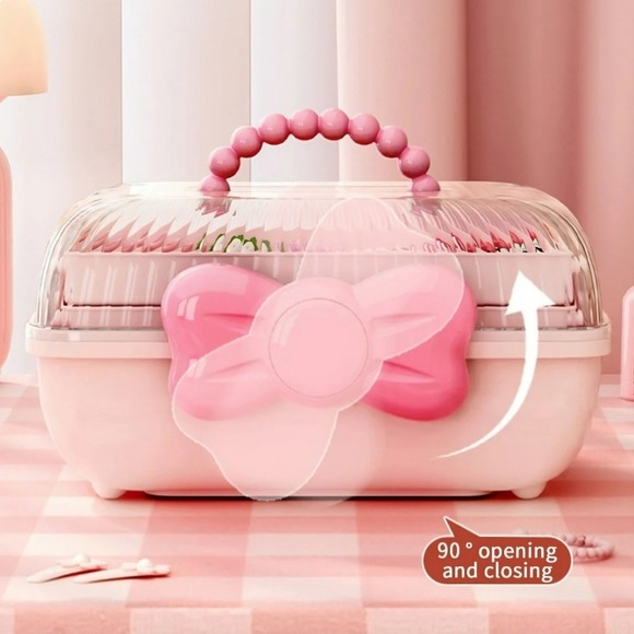 Cute Pink Hair Accessories / Jewelry Accessories Plastic Organizer 3 layers - Picture 5 of 14